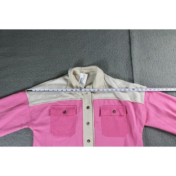 New Anthropologie  POL Jacket Womens Small Pink Color Raw Hem Long Sleeve - Picture 8 of 9